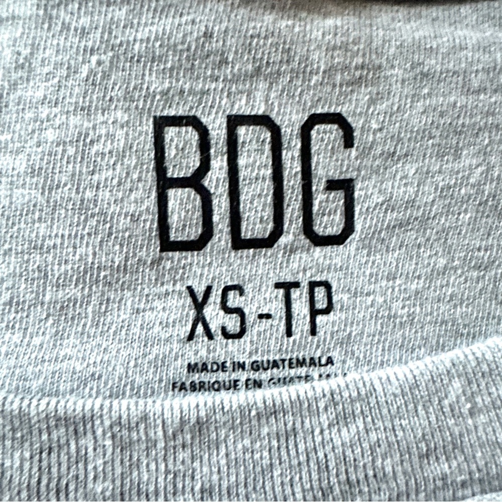 BDG Spill The Tee Urban Outfitters Gray Cropped Basic Tee Short Sleeve XS - Picture 11 of 13